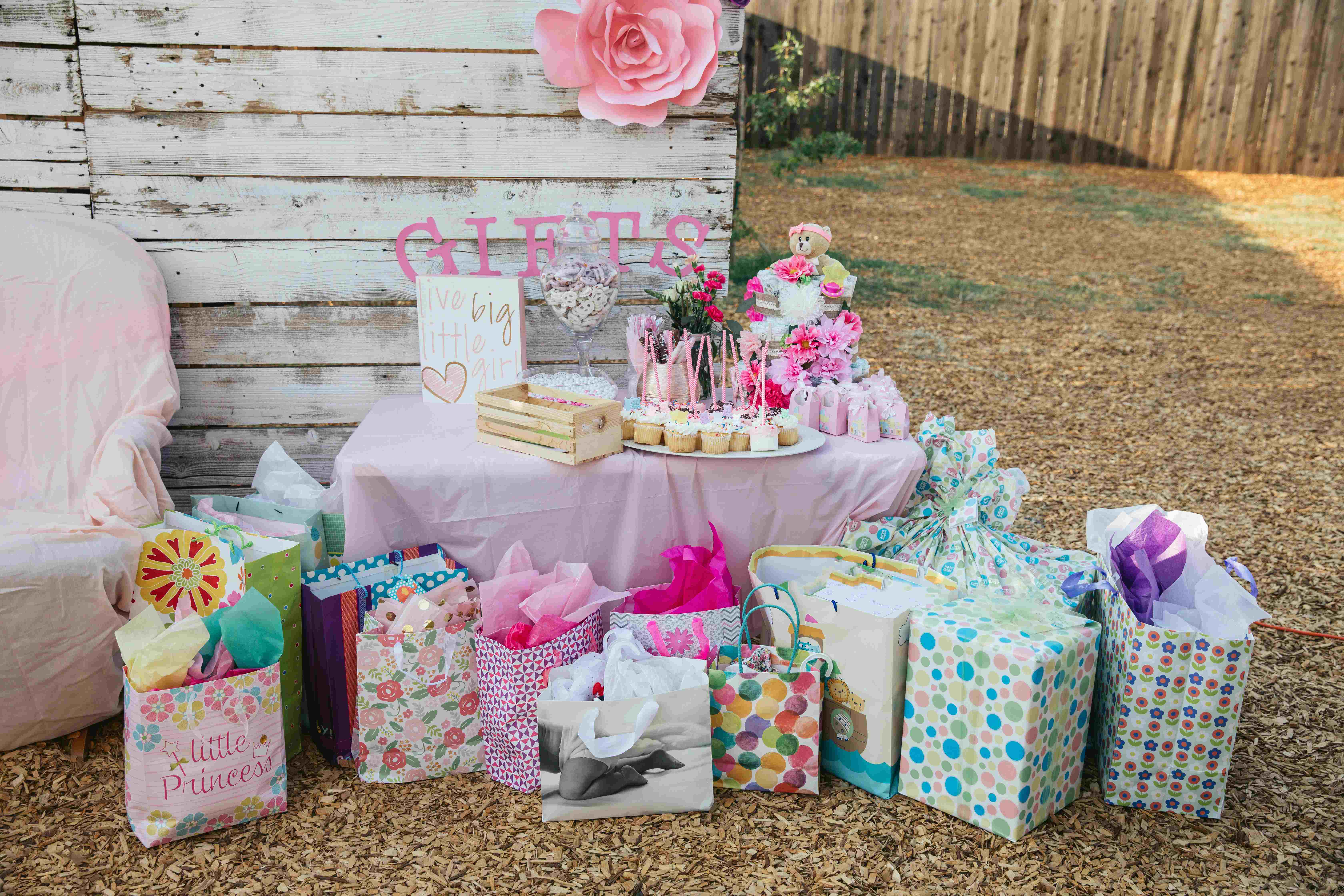 Baby shower gifts for a sweet outdoor celebration in the backyard