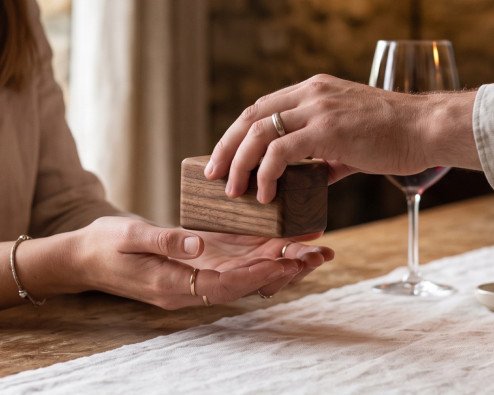 Hand-made walnut serving board as a traditional wood gift for a 5 year anniversary