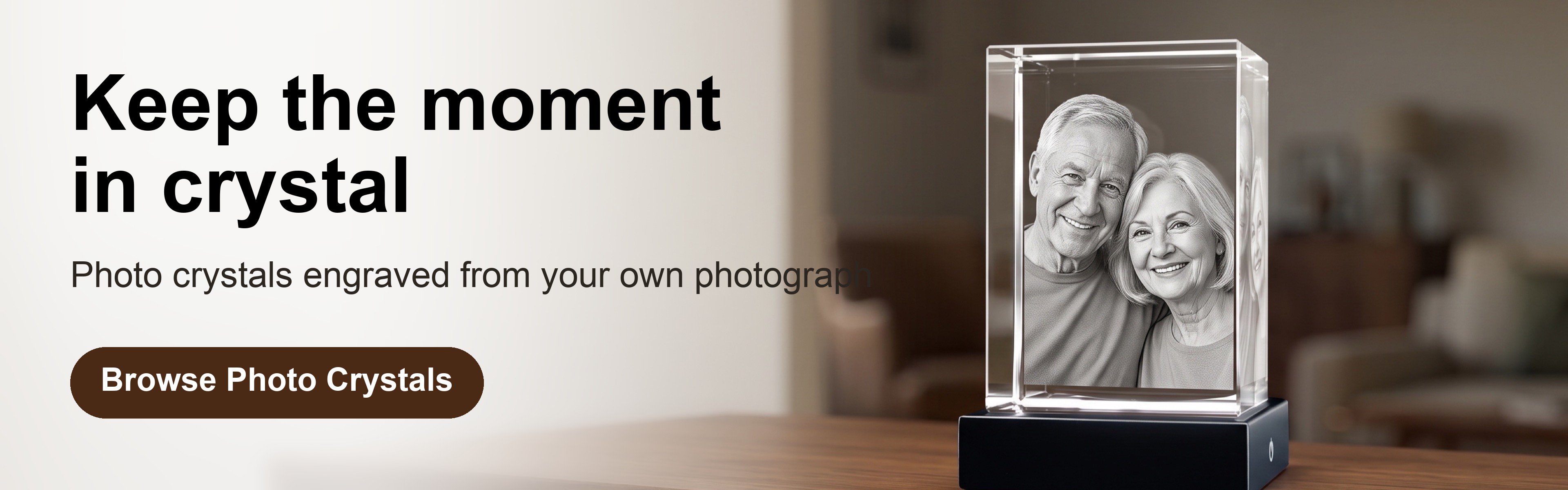 ArtPix 3D banner: keep the moment in crystal, browse photo crystals made from your own photograph