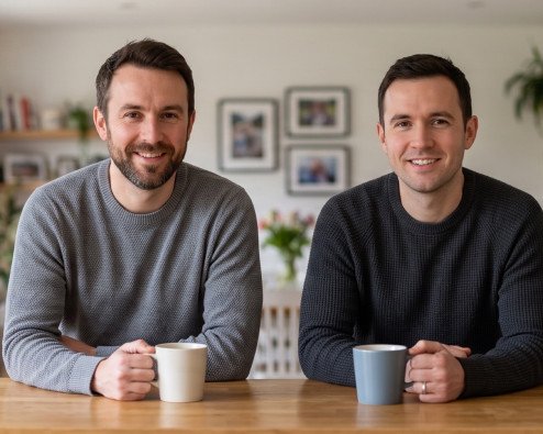 Picking perfect gifts for a brother - two brothers with a cups