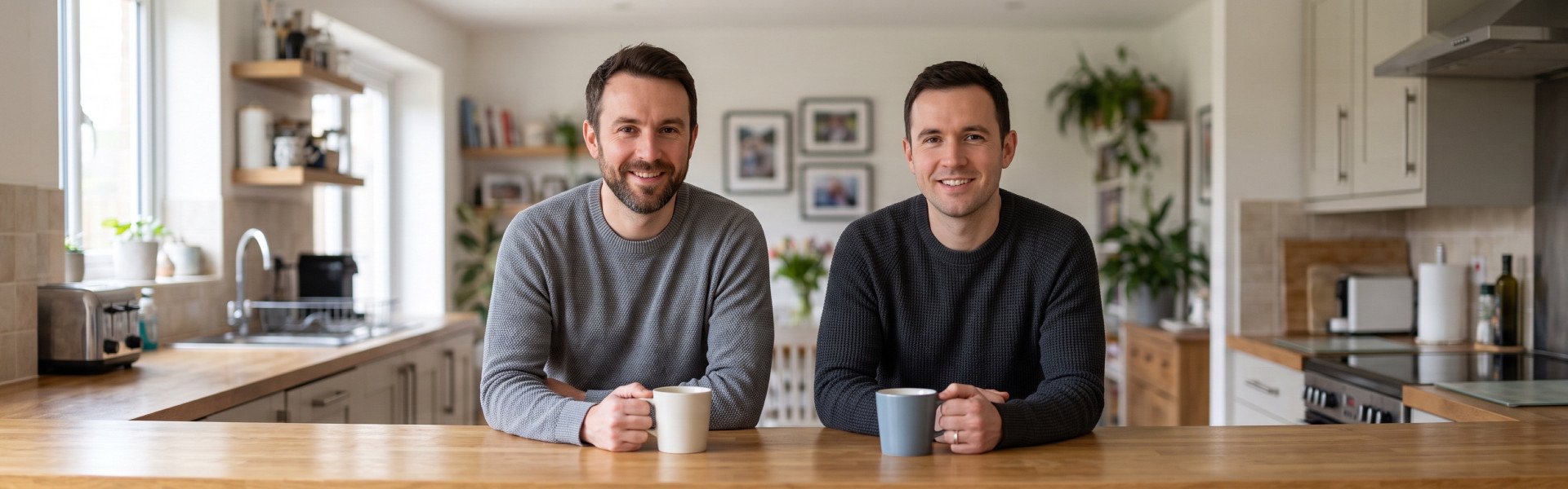 Picking perfect gifts for a brother - two brothers with a cups