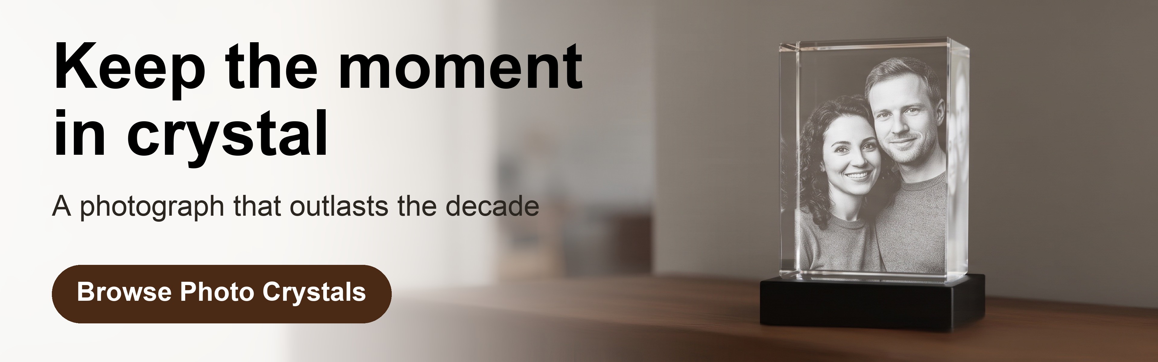 ArtPix 3D banner: keep the moment in crystal, browse photo crystals engraved from your own photograph