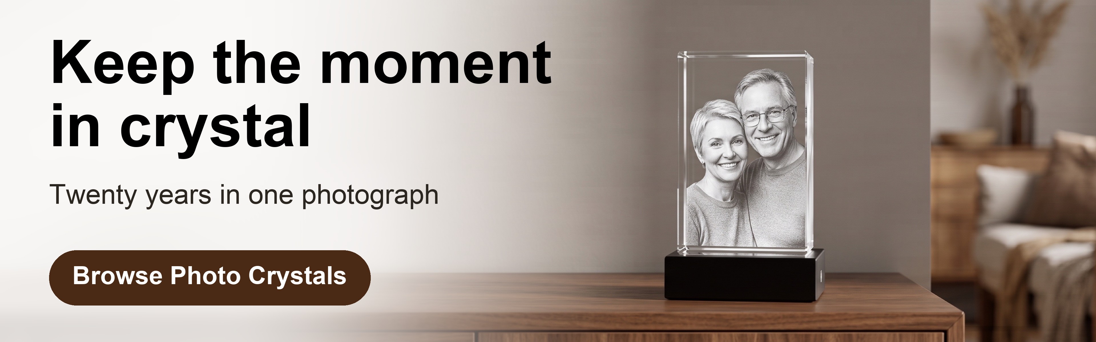 ArtPix 3D banner: keep the moment in crystal, browse photo crystals engraved from your own photograph
