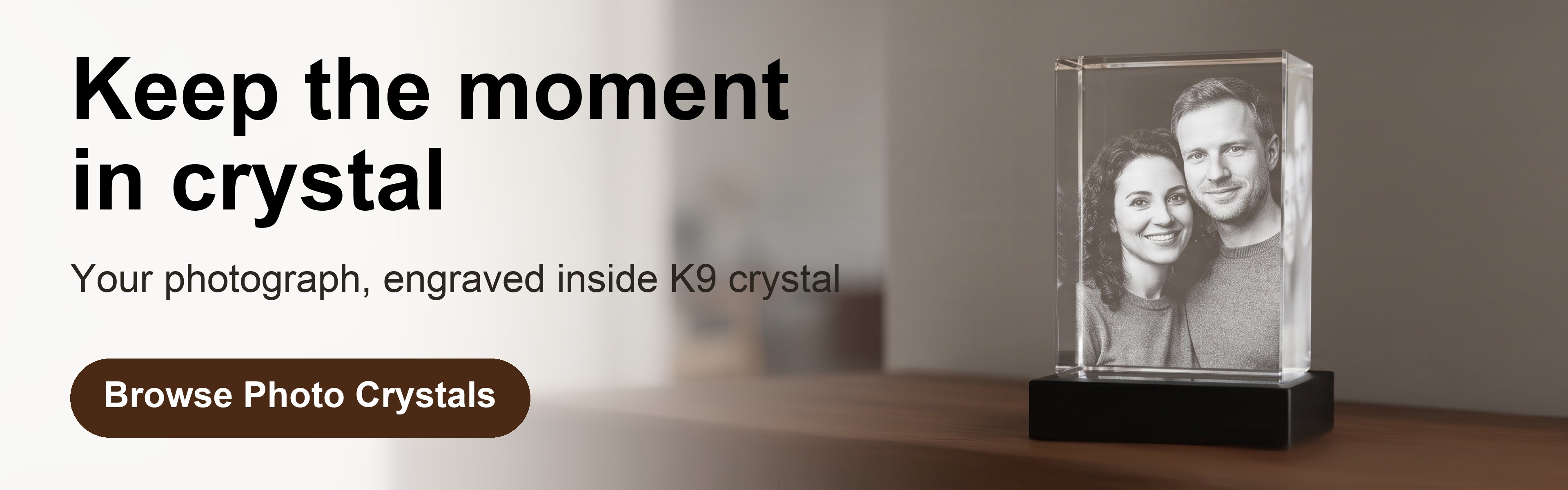 ArtPix 3D banner: keep the moment in crystal, browse photo crystals engraved from your own photograph