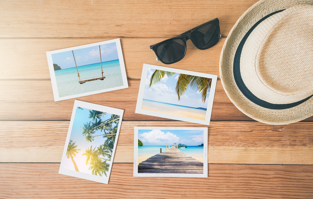 Photos from a fun-filled summer vacation to put in a scrapbook.