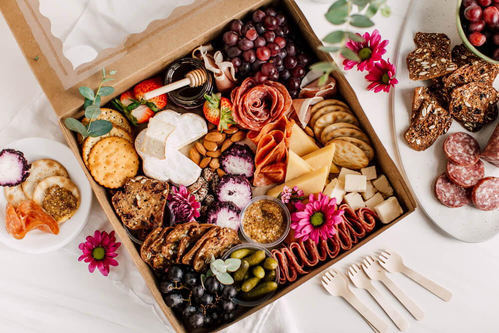 A gift box filled with gourmet meats and cheeses makes a great gift for Dad.