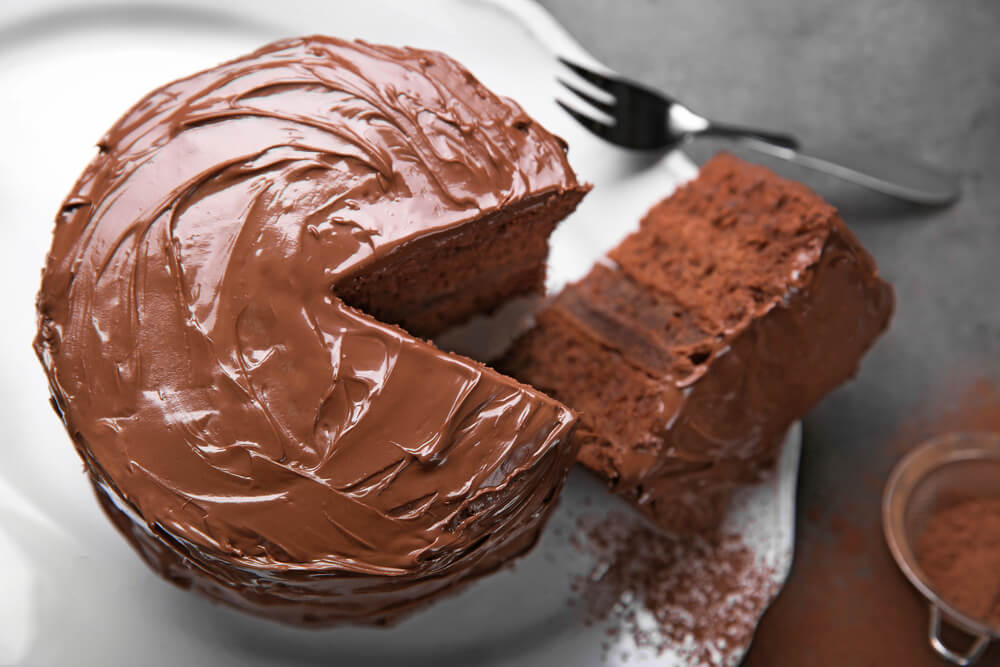A delicious, home-baked chocolate cake to celebrate a special occasion.