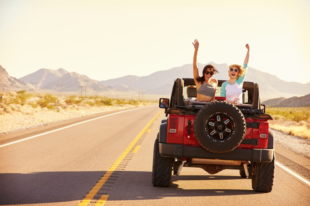 An excited pair of friends take a life-changing road trip.