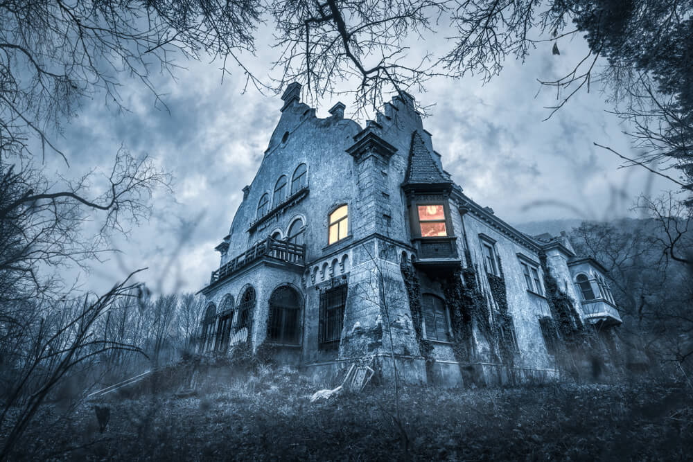 A spooky-looking haunted house that would be fun to explore.