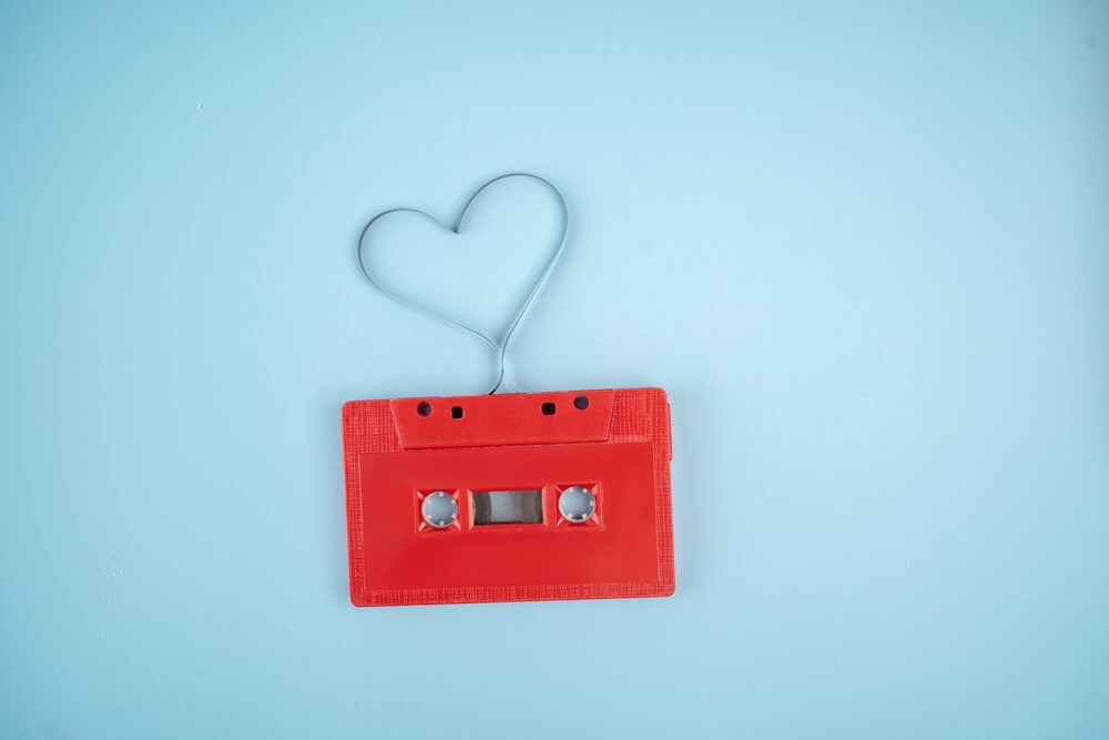 A personalized cassette tape to give a music lover as a gift on their birthday.