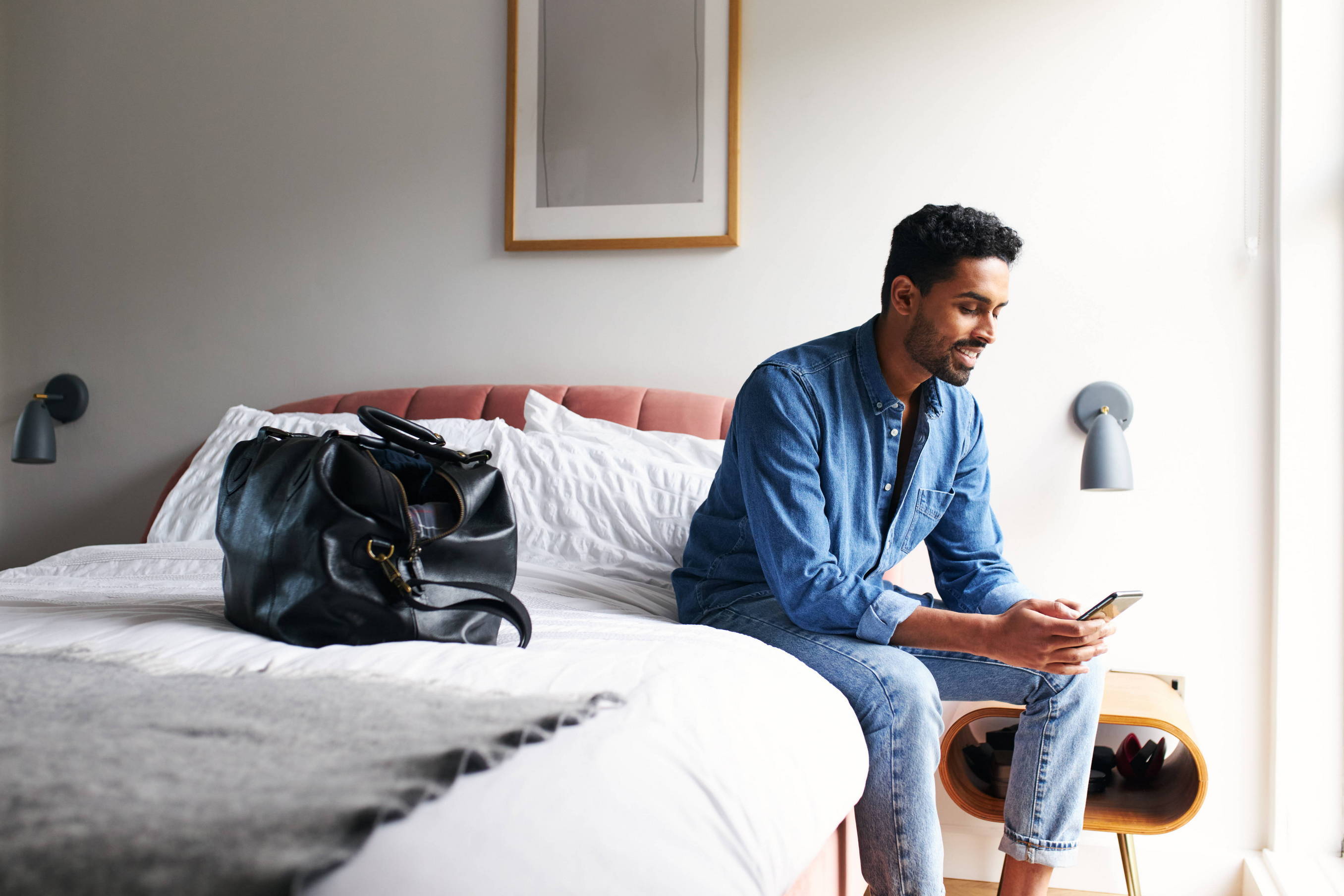 A man takes a spontaneous weekend trip with his trusty overnight bag. 