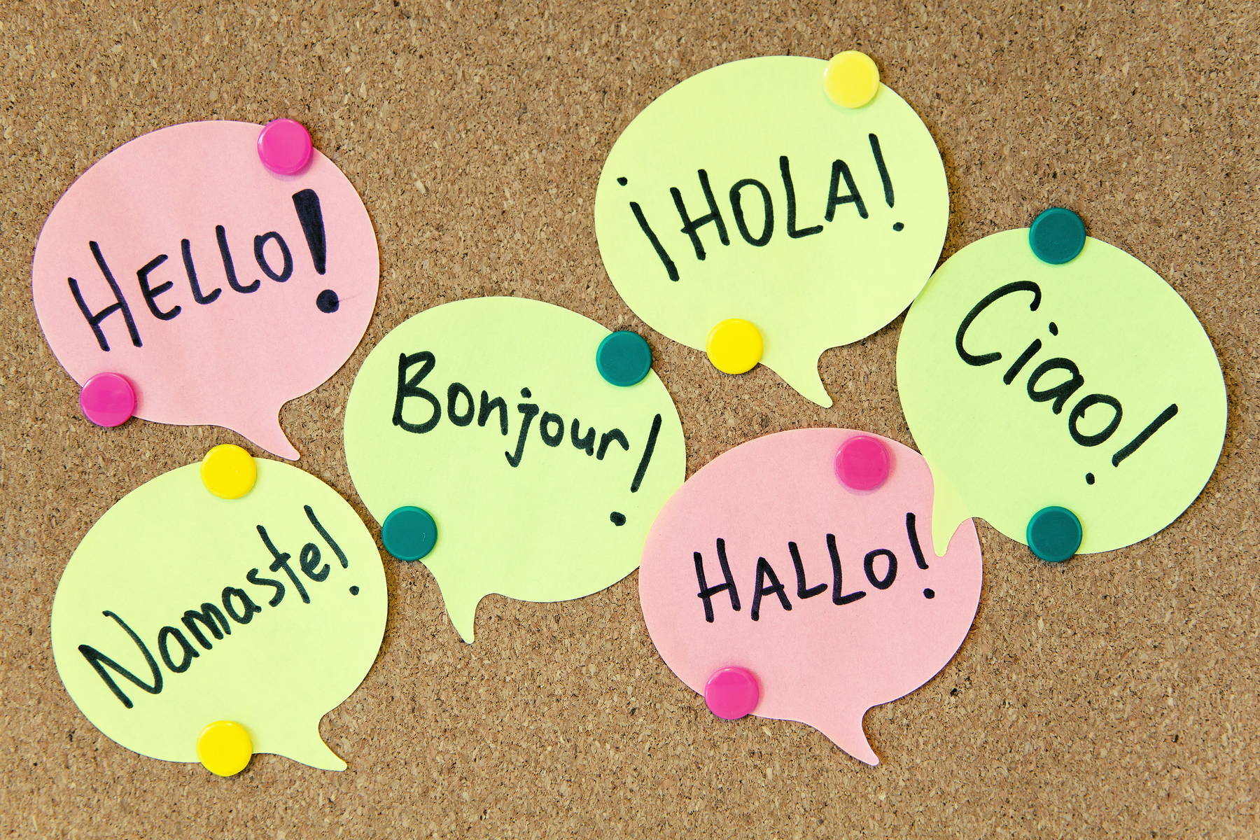 “Hello” is translated into different languages from around the world. 