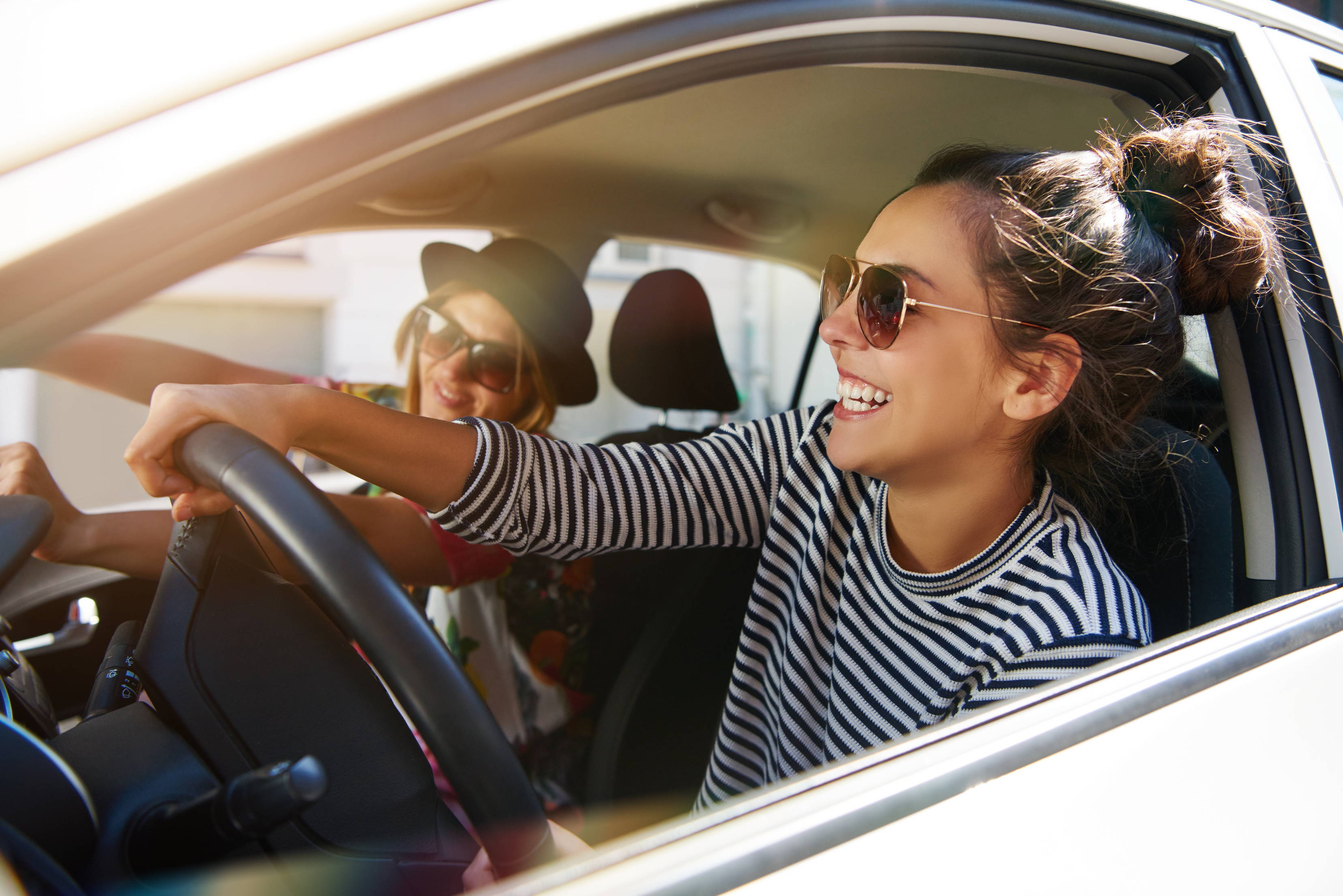 Two friends embark on a fun road trip together. 