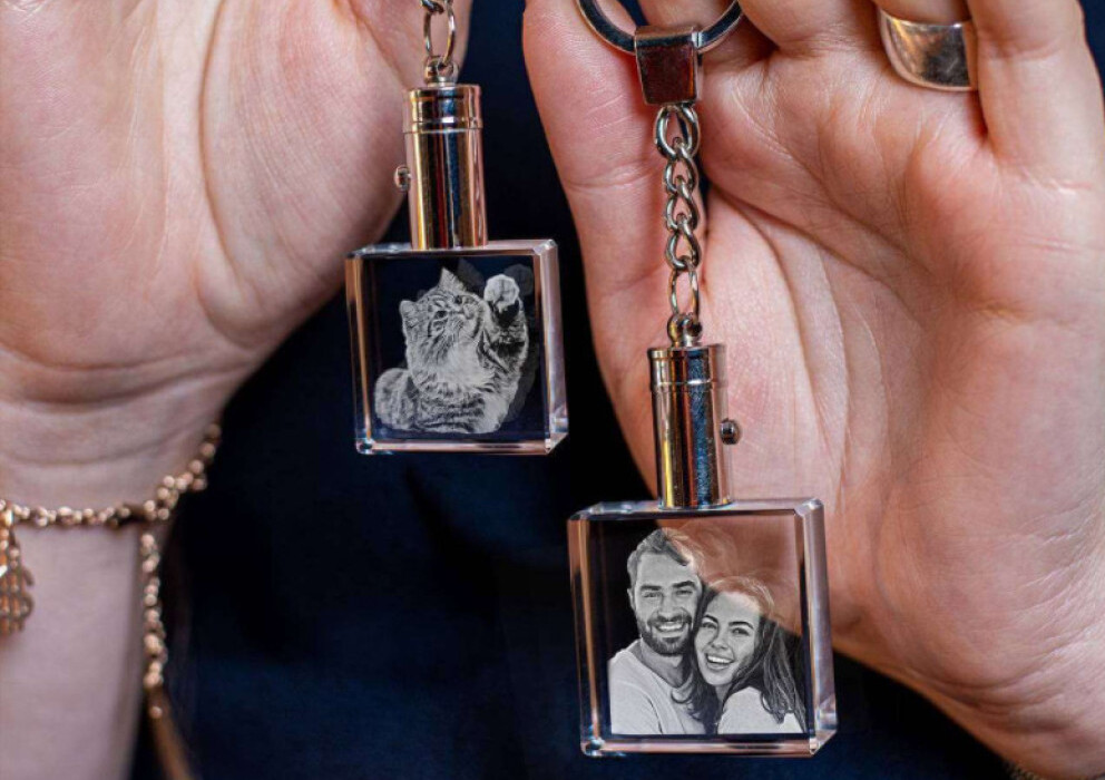 Personalized photo keychains make wonderful gifts for National Boyfriend Day. 