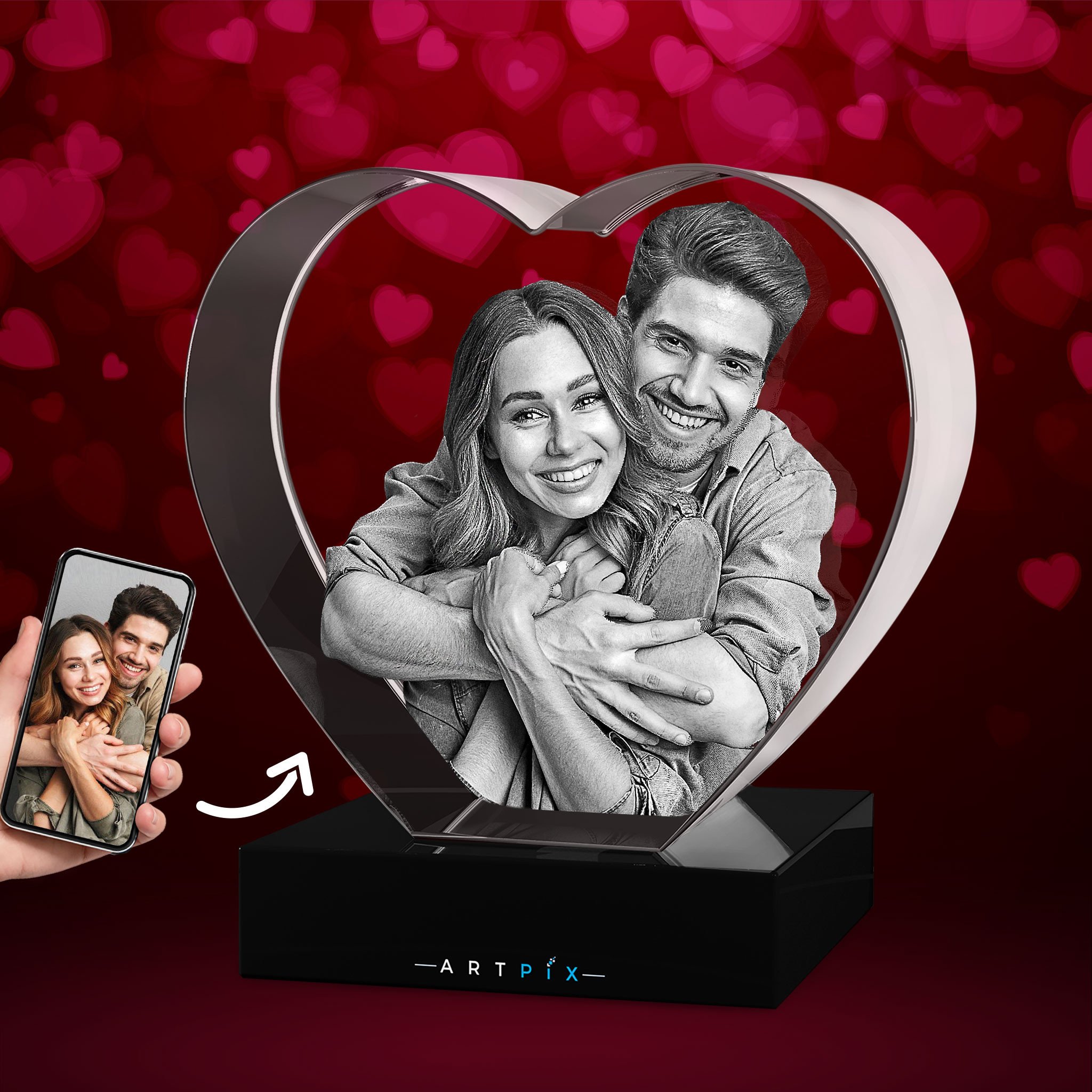 3D Crystal Heart for Valentine’s Day