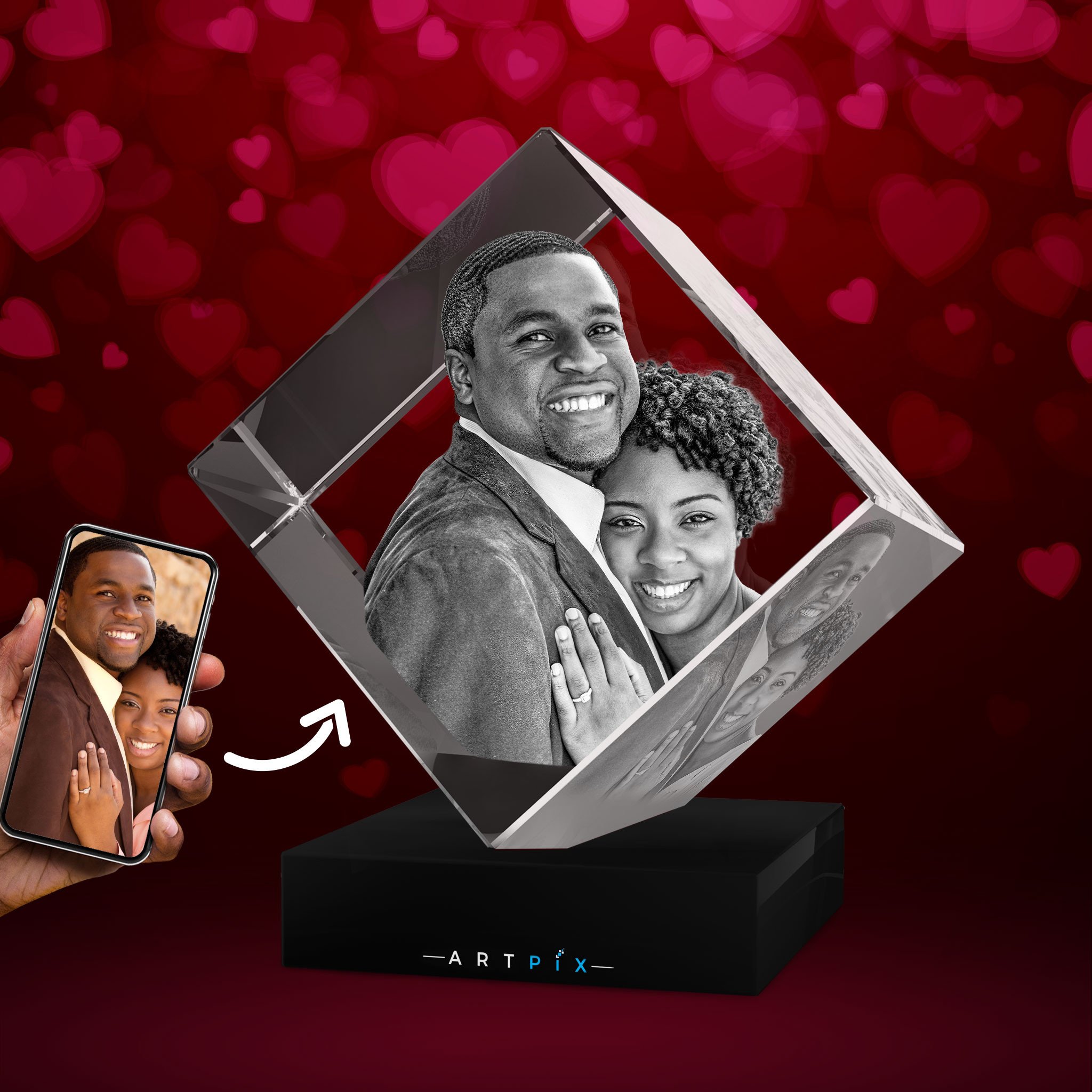 3D Crystal Diamond for Valentine’s Day