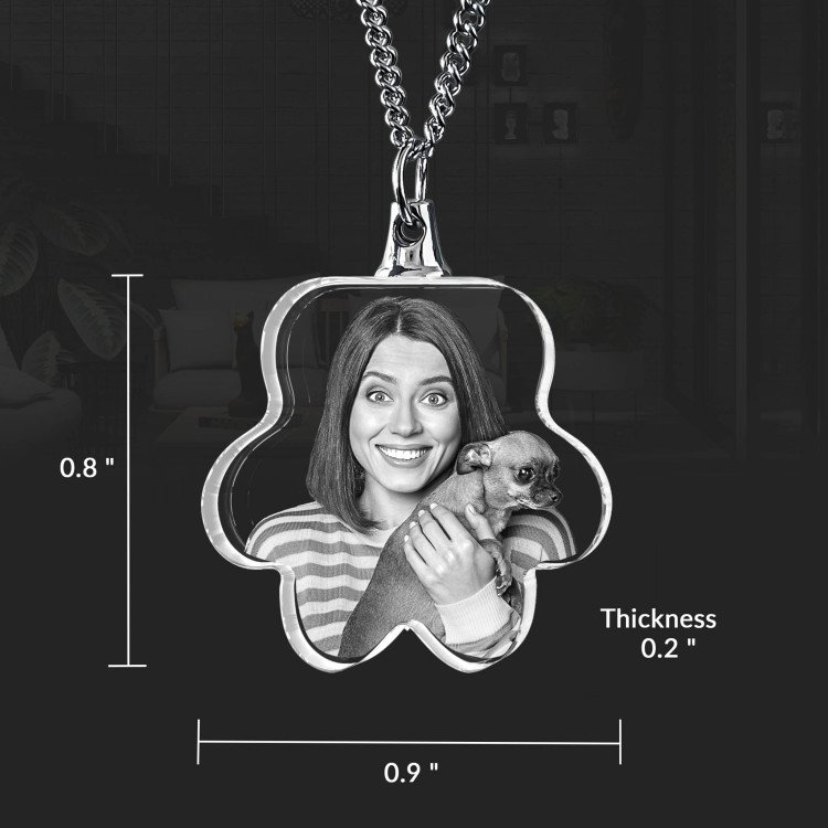 Necklace Pet Paw 2D with photo inside #2