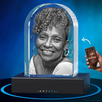 3D Tombstone Memorial Keepsake in Portrait with photo inside