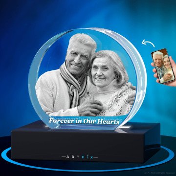 3D Sunset Memorial Keepsake in Portrait with photo inside