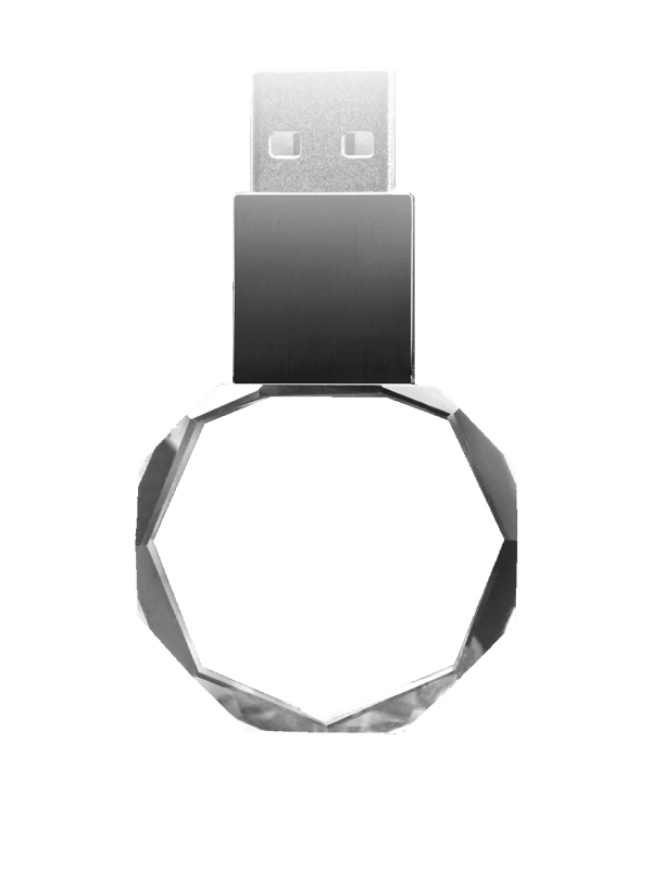 Crystal USB Flash Drive Octagon