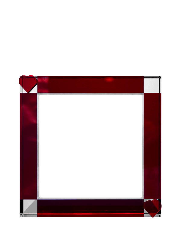 Red Hearts Crystal Frame for Father's Day