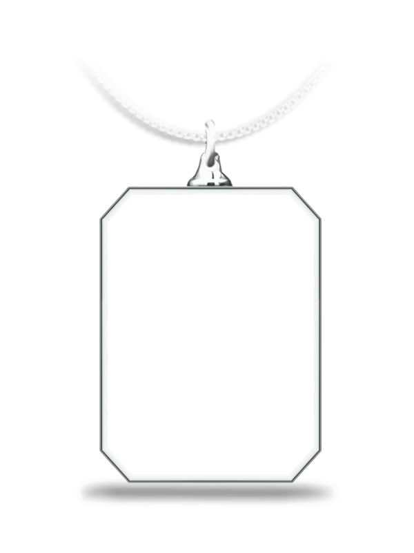 Rectangle Fingerprint Necklace Crystal