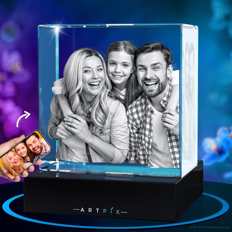 3D Crystal Square mother's day gift idea for 2024