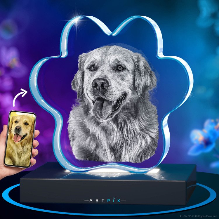 2D Pet Paw Crystal mother's day gift idea for 2024