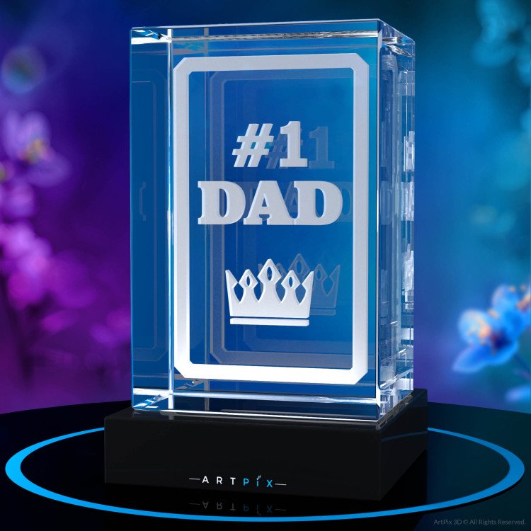 #1 Dad 3D Crystal mother's day gift idea for 2024