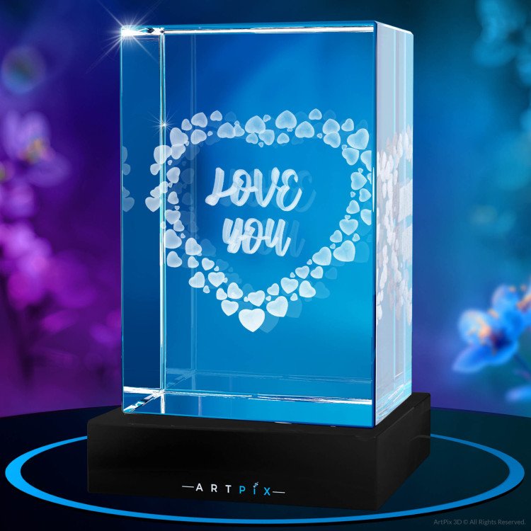 Heart Frame 3D Crystal mother's day gift idea for 2024