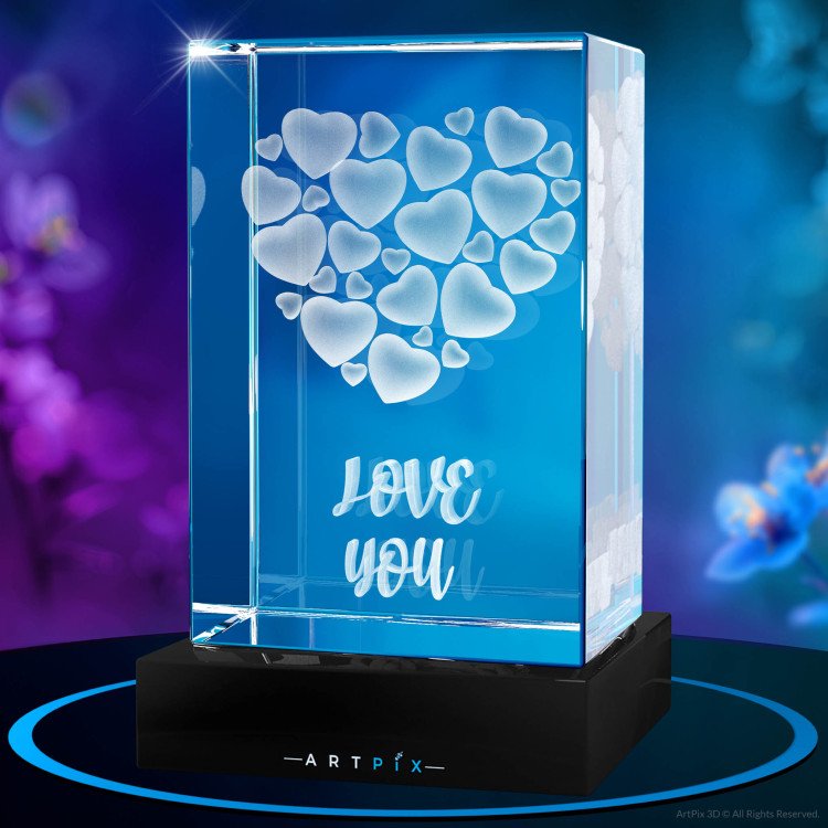 Heart of Hearts 3D Crystal mother's day gift idea for 2024