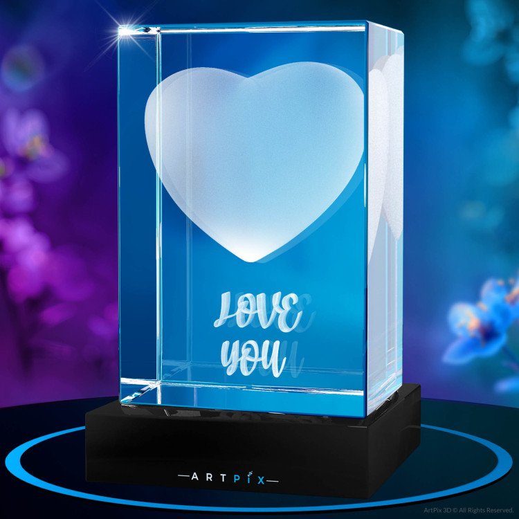 Solid Heart 3D Crystal mother's day gift idea for 2024