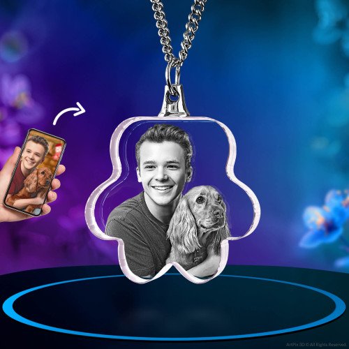 Necklace Pet Paw 3D mother's day gift idea for 2024