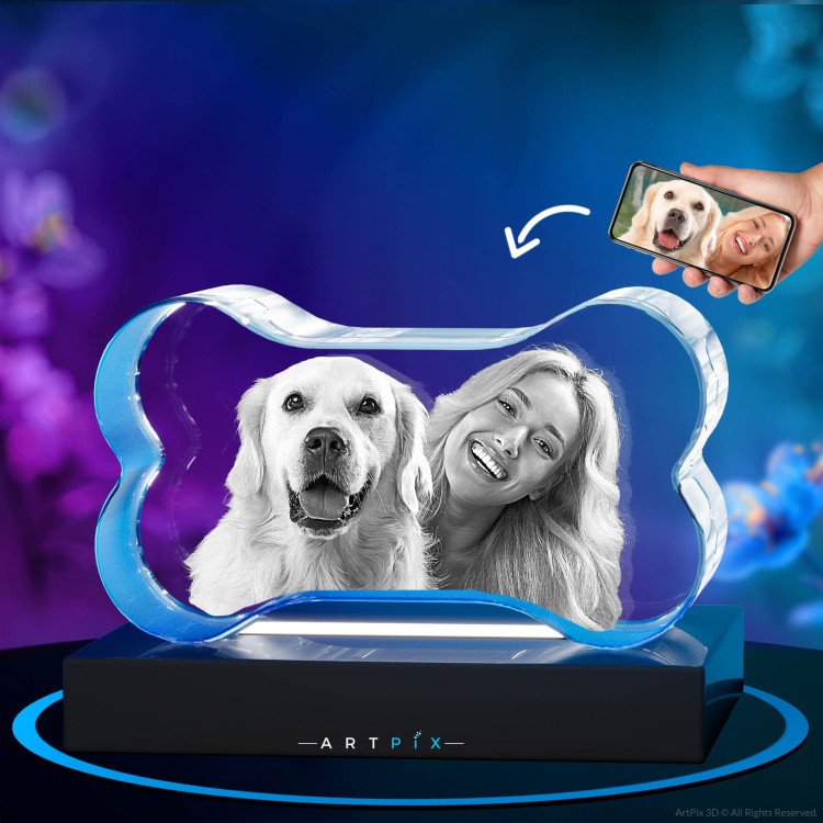 Pets 3D Bone Crystal mother's day gift idea for 2024