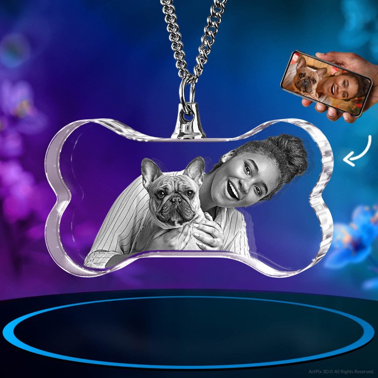 Pets Necklace Bone 3D mother's day gift idea for 2024