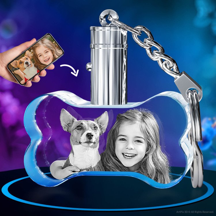 Pets Keychain Bone 3D mother's day gift idea for 2024