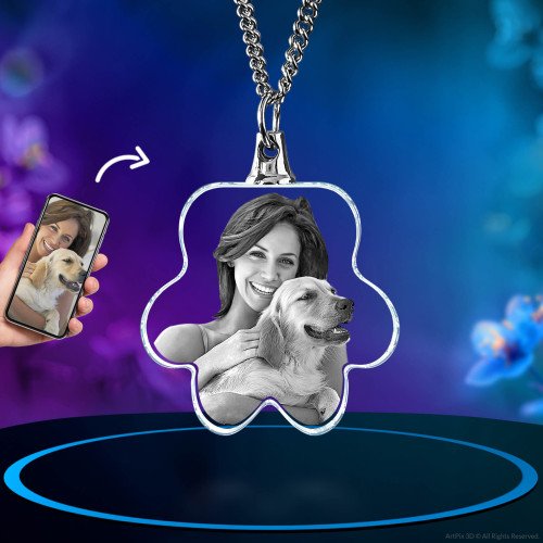 Necklace Pet Paw 2D mother's day gift idea for 2024