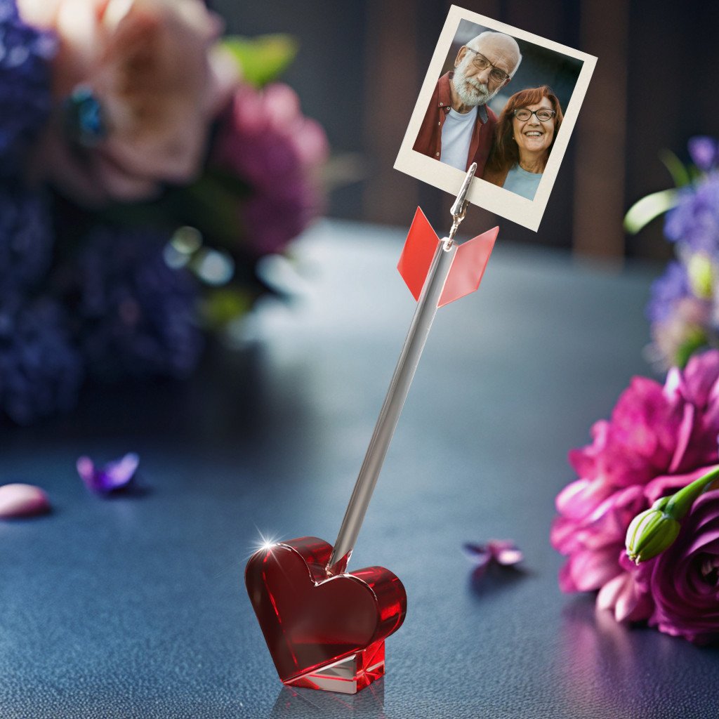 Red Heart Arrow Crystal with Photo Holder