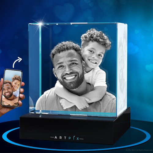 3D Crystal Square Father's Day gift idea for 2024