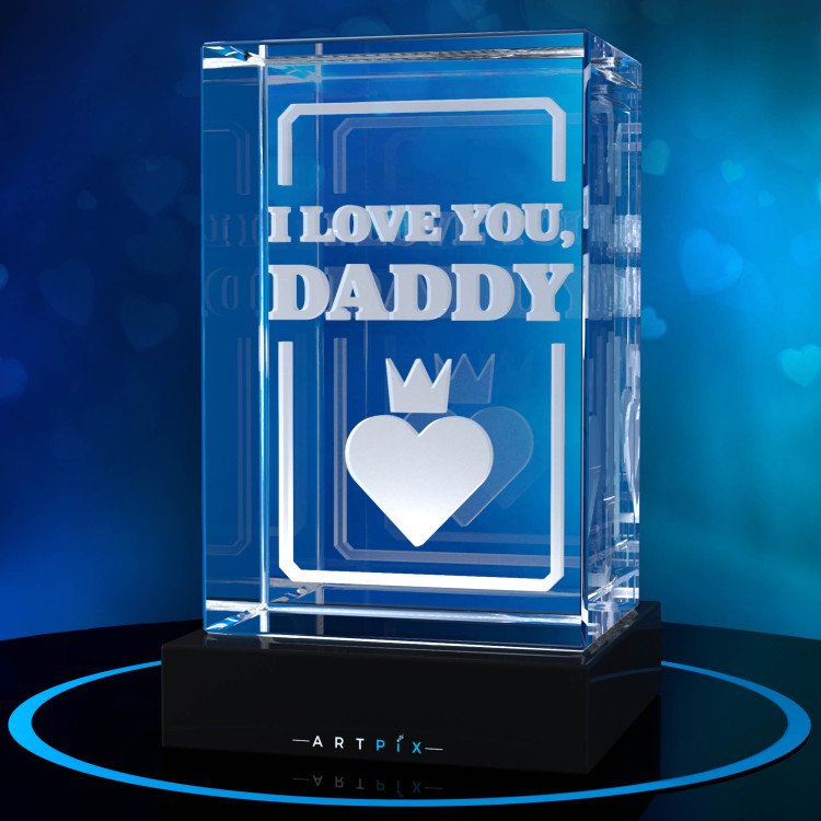 I Love You, Daddy 3D Crystal Father's Day gift idea for 2024