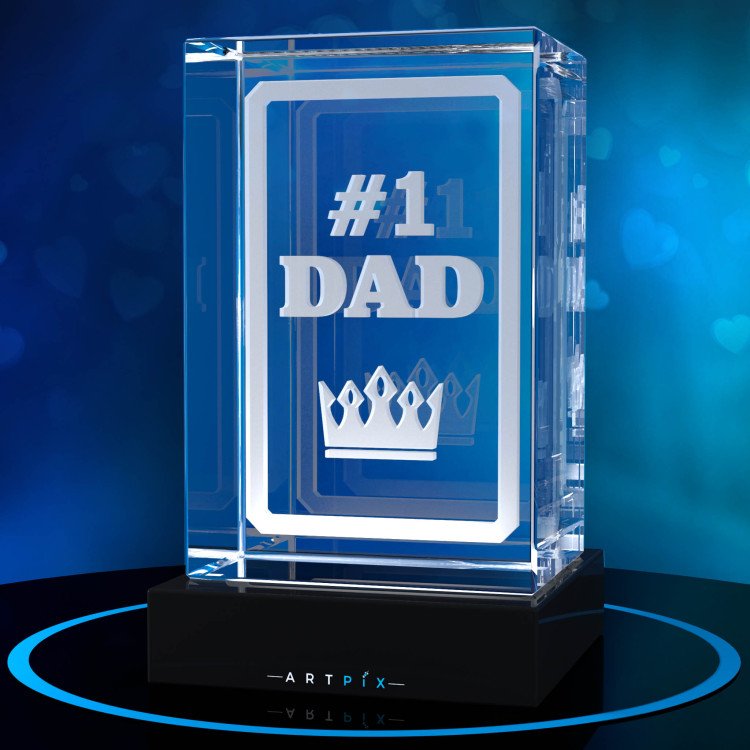 #1 Dad 3D Crystal Father's Day gift idea for 2024