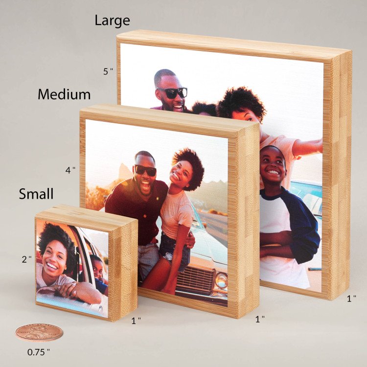 5x5 Bamboo Photo Block with photo inside #1