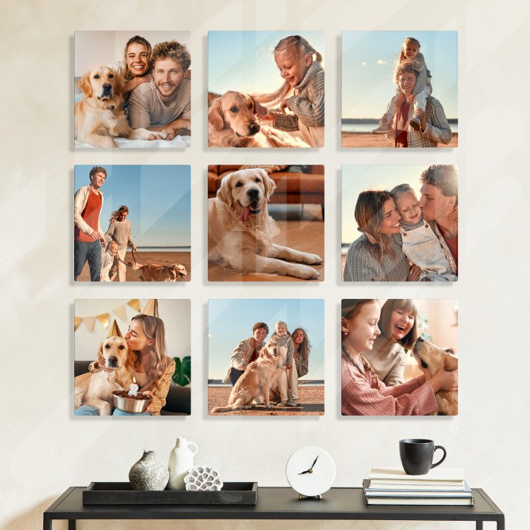 10x10 Family Set of Glass Tiles with photo inside