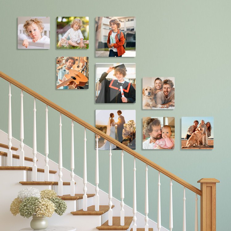 10x10 Parent Memories Set of Glass Tiles with photo inside