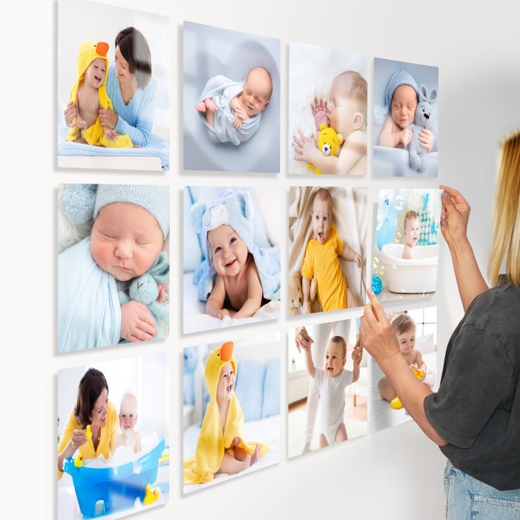 8x8 Baby Set of Glass Tiles with photo inside