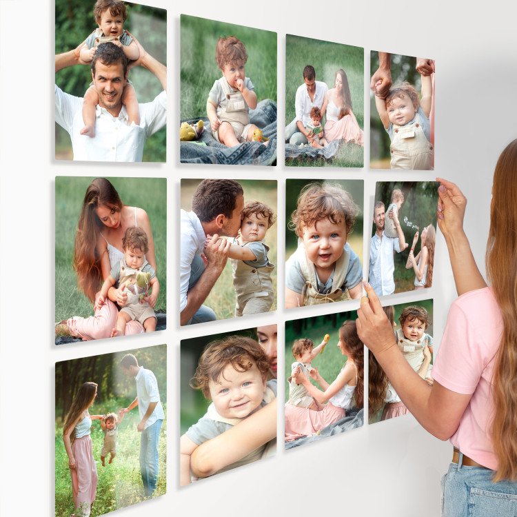 8x8 Child Set of Glass Tiles with photo inside