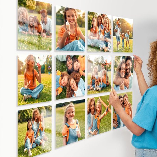 8x8 Family Set of Glass Tiles with photo inside