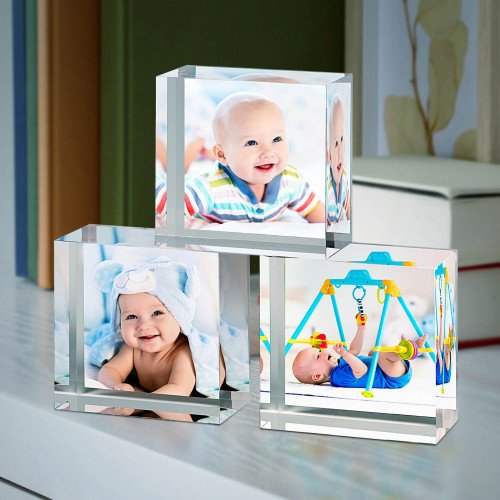 4x4 Baby Set of Acrylic Blocks with photo inside