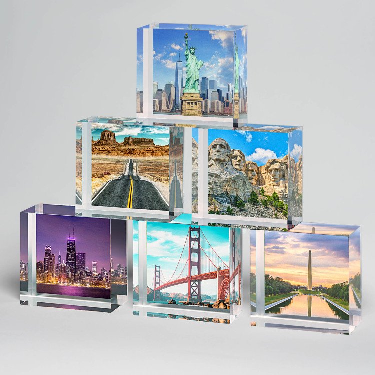 2x2 Landscapes Set of Acrylic Blocks