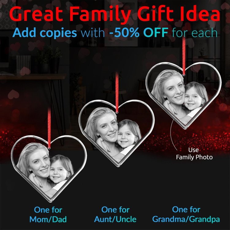 2D Ornament Heart with photo inside #1